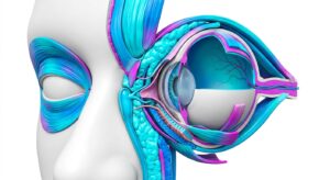눈 주변부의 해부학적 구조를 시각화한 3D 메디컬 일러스트